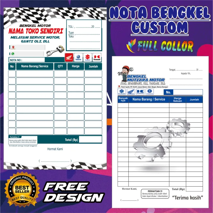 (Min%204%20buku)%20Nota%20Custom%201/4%202%20Ply%2025%20Set%2050%20Lembar%20Untuk%20Bengkel%20Motor%20dan%20Mobil%20Y&H%20Yudha%20Grafika%20-%20Image%202