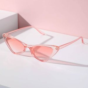 Cute Ladies Personalized Cat Eye Pink Sunglasses Dyed Lens Y2K Glasses Summer Travel Bohemian Style Sunglasses