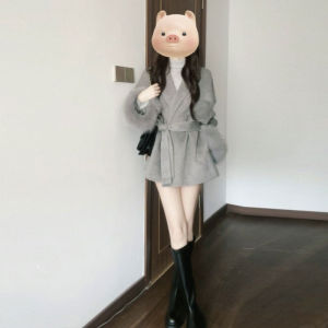 CHANGTONG | Belted Waist Woolen Cloak Coat