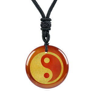 Natural Crystal Quartz Tai Chi Yin Yang Necklace Chinese FengShui Taoist Ward Off Evil Reiki Energy Spiritual Protection Amulet