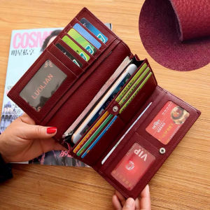 New Ladies Soft Leather Wallet Large Capacity Vintage Simple Long Style Handbag Multi-Card Slot Versatile Handheld Bag