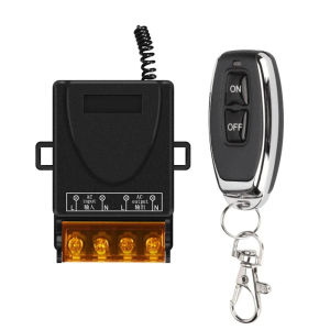 Relay Receiver + On/Off Transmitter AC 220V 20A 1CH 433Mhz Wireless Remote Control Switch RF For Electric Appliance Lamp