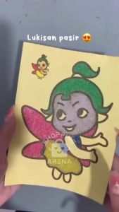 Permainan Lukisan Pasir Kecil  Mainan Edukasi Anak Mewarna Menggunakan Pasir Warna Warni / Lukisan Pasiran Gambar Stiker Bermacam - Macam Gambar Pilihan Prakarya Kesenian Kerajinan Tangan Toys Childrens Kertas Mewarnai Malang