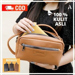 Tas Tangan Wanita Handbag Kulit Wanita Pouch Clutch Kulit Wanita Cewek Kekinian Alona Premium branded bahan Kulit Sapi