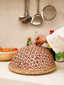 MyKitchen Nanyang Style Food Cover Hand Woven Insect Repellent BasketBread Fruit Cover Table Cover