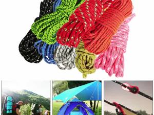 5mm Reflective Paracord Reflective Camping Tent Rope Fluorescent Parachute Cord Lanyard Outdoor Camp Survival Rope Braided Rope