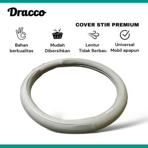 Sarung setir mobil kulit premium DRACCO Sarung stir Cover Stir Steering wheel cover ZERO GREY