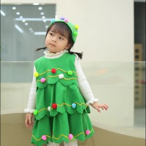 Christmas Childrens Clothing Boys and Girls Performance Clothes Kindergarten Childrens Christmas Tree Dress up Velvet Thickening Outfit CNN
