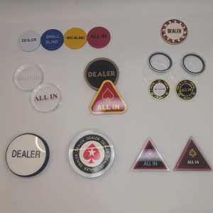 【SG Stock】 Poker Buttons / Dealer / All In / Buttons Set / Crystal Glass / Rose Gold / Acrylic / ABS 【Ship Out 24Hrs】