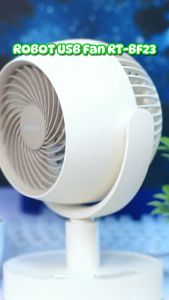 ROBOT USB Fan RT-BF23 Beige Noise Reduction Rotatable Speed Adjustment - Garansi Resmi 1Tahun