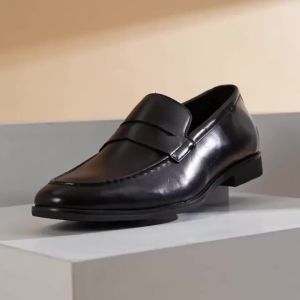 Desai Mens 2026 Autumn PU Leather Penny Loafer Slip-on Shoes Non-slip Comfort Sole Business Walking Leather Casual Shoes