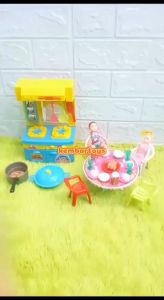 RK05 KOMPLIT BANGET! KITCHEN SET MASAK MASAKAN PLUS MEJA MAKAN MAINAN ANAK PEREMPUAN