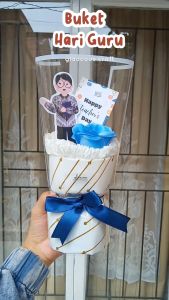 Single Buket Bunga Hari Guru Simple (Animasi Ibu & Bapak Guru)