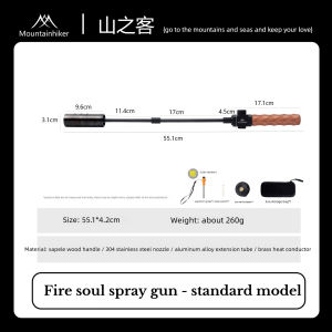 Mountainhiker | MOUNTAINHIKER Long Handle Flamethrower Detachable Stainless Steel Portable Camping Torch Easy to Carry for Outdoor Fire Starting