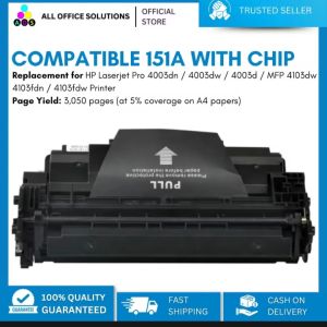 AOS Compatible Black Toner Cartridge 151A with Chip Replacement Compatible with LaserJet PRO 4003 MFP 4103DW Printer