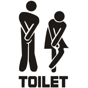 WC Toilet Entrance Sign Door Stickers For Public Place Home Decoration Creative Pattern Wall Decals Diy Funny Vinyl Mural Art