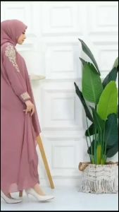 Kaysha Dress ceruty babydoll mix bordir gamis trend lebaran 2025 gaun muslimah cantik mewah elegan