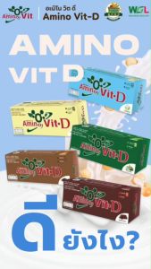 Amino Vit D อะมิโนวิต ดี แพ็คคุ้ม 10 ซอง อาหารเสริมกลุ่มให้โปรตีน เพิ่มวิตามินดี3