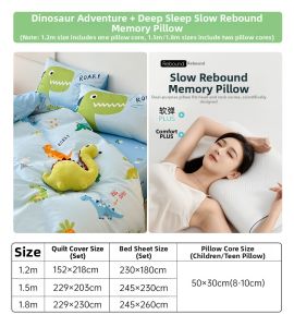 DOHIA | Cotton Cartoon Bedding Set 4 Pieces For Boys