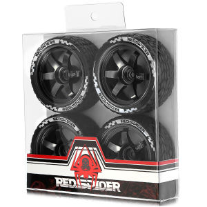 Bộ Mâm Xe RC RED SPIDER 4 Chiếc Bánh Xe Kim Loại Lốp Đua Đường Phố Dành Cho Xe Tamiya TT02 Drift 1/10 Phụ Tùng Thay Thế Đồ Độ
