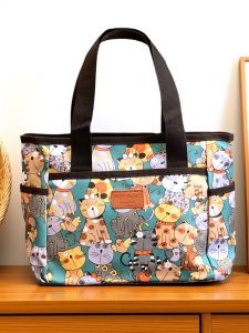Waterproof Oxford Cloth Large Capacity Mommy Handbag Portable Tote Bag for Outing Urban Womens Bag with Many Compartments