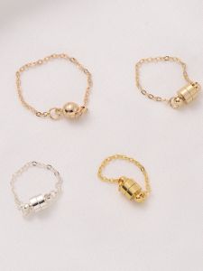 14K Gold Plated Magnetic Clasp for DIY Handmade Pearl Necklace Safety Buckle Alloy Silver Plated Fashion Accessory