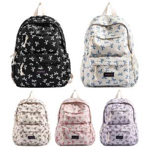 【New Arrival】 Kids School Backpack with Bow Design Durable Travel Bag for Teen Girls and Middle School Students