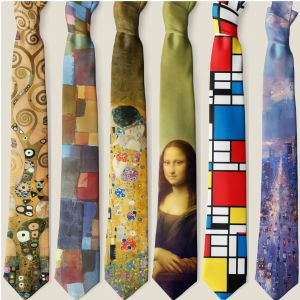 New Fashion Design Oil Painting Patterned Tie Necktie ties for men Business Wedding Party Gravatas Accessories Gift