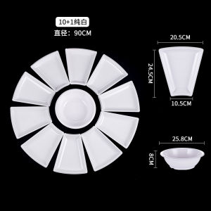 Internet Celebrity For Home round Table Plate Combination Suit New Years Eve Dinner Reunion Plate Dinner Banquet Restaurant Creative Plate