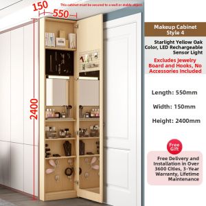 HANYUAN | Makeup and Jewelry Storage Cabinet with Dressing Mirror