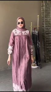 GAMIS SETELAN HIJAB RAYON PREMIUM / GAMIS HIJAB WANITA DEWASA / GAMIS HIJAB EVELINE TERBARU