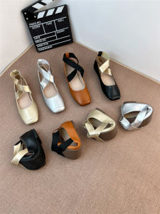 Giày Bốt Mary Jane Phong Cách Pháp Đế Phẳng Cổ Điển Thiết Kế Đế Dập Nổi Có Dây Buộc Không Rơi Giày Bốt Phẳng Đế Bốt Thường Ngày