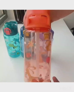 BOTOL MINUM ANAK NEW TEMPAT AIR MINUM BERGAMBAR LUCU ADA HANDLE ANTI BOCOR KAPASITAS 600ML 2380