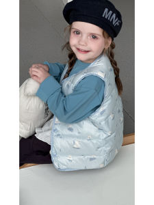 Warm Duck down Baby Vest 2025 New Style Boys And Girls Autumn Winter Thermal Printed Duckling down Jacket Inner Or Outer Wear