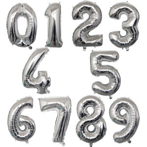 32/40 inch Big Size Rose Gold Sliver digital number Figure Foil balloons kids Adult Birthday Party Decoration Supplies Ballon