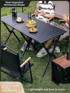 LINSI | Portable Camping Wooden Egg Roll Table