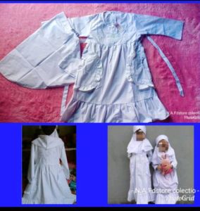 terlaris gamis anak putih bordir kantong 2 by naf//gamis anak putih
