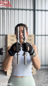 OML DH1 แกนดัมเบลเหล็กโครเมี่ยมแท้ (แกน 1 นิ้ว) แกนใส่ดัมเบลSHOPOML ใช้กับแผ่นน้ำหนักรุ่น WP3 (รู 1 นิ้ว)