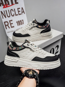 Warrior | Trendy Leather Upper Embroidery Casual Shoes