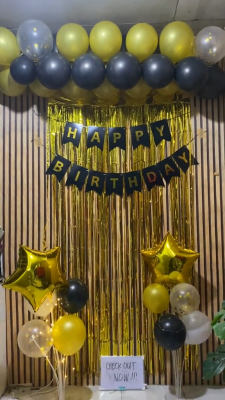 50pcs Happy Birthday Balloon Set Party Decorations Birthday Banner Foil Curtain Backdrop Metallic Co