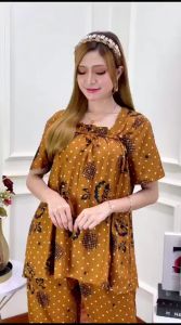 SETELAN CELANA DABANUS11 One Set Busui Kancing Depan Corak Tiedey Daster Nusantara11