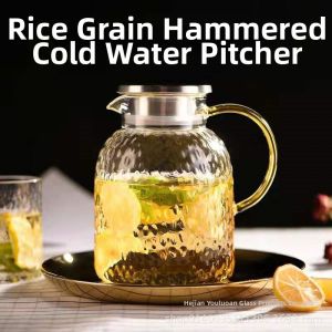 High Borosilicate Glass Water Pitcher with Stainless Steel Lid