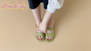 2000-1 [WONDERLY] Sandal Wanita Tali 2 In 1 Jelly Sendal Karet Sendal Tali Sandal Flat Tali Sandal Slop Sandal Selop Karet