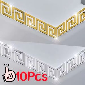 10pcs Acrylic Self Adhesive Wall Decor Sticker Mirror Decorative Wall Stickers Bathroom Bedroom Living Room Home Decoration