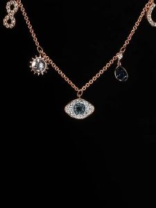 💖Swarovski💖Swarovski iconic confidence evil eye and horseshoe blue diamond bracelet S925 sterling silver womens fashion bracelet hypoallergenic non-allergic Valentines Day gift birthday gift for girlfriend bestie