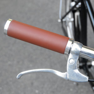Retro Brown Leather Bicycle Handlebar Grips Foldable Fixed Gear Bike Vintage Single Speed Bicycle Short And Long Handlebar Covers