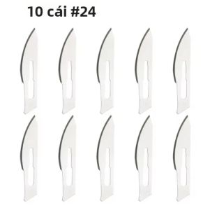 10 Chiếc Lưỡi Dao Thép Carbon 23/24 Cạnh Bất Đối Xứng Dùng Cho Thủ Công Mỹ Nghệ Mở Gói Hàng Hoạt Động Ngoài Trời