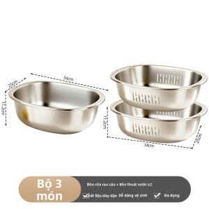 Rổ Inox Rửa Gạo Lọc Nước