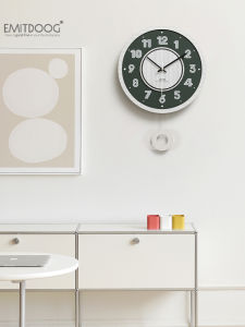 Simple Modern Wall Clock EMITDOOG No Drilling Required Luxury Clock for Living Room Creative Hanging Clock Elegant Design