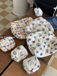 กระเป๋าเครื่องสำอางผ้าฝ้ายถักลายการ์ตูนน่ารัก TheFifthMoon กระเป๋าเก็บของขนาดใหญ่ กระเป๋าถือขนาดเล็ก กระเป๋าเก็บของปากกา